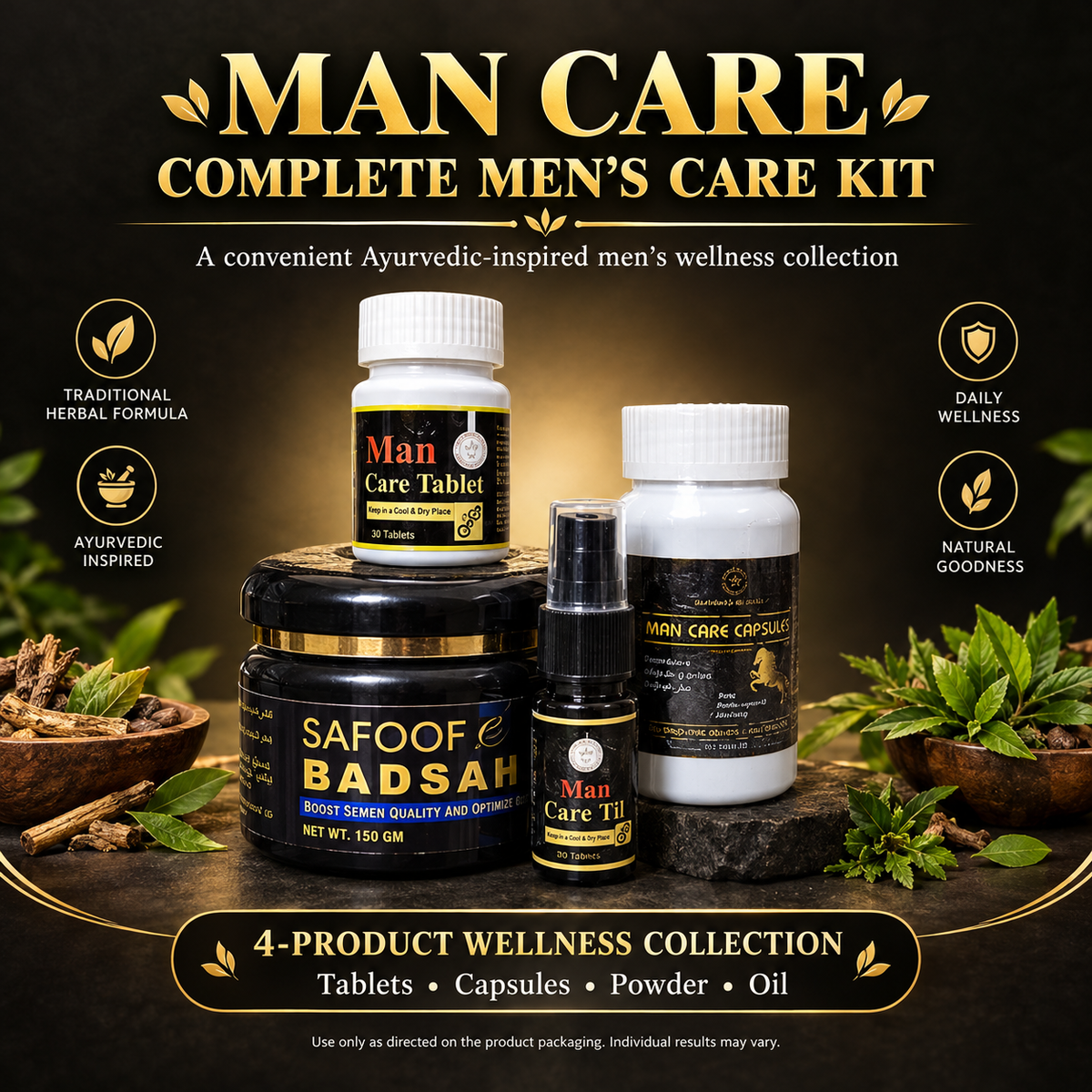 Man Care Complete Men’s Care Collection | 4-Product Wellness Combo
